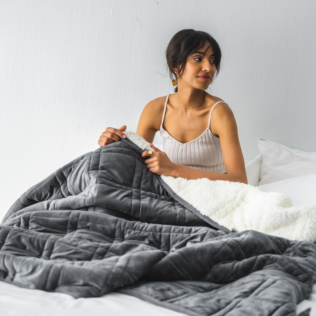 ODONVIDE weighted blanket, 17.6 lb, dark gray/light warm, Twin - IKEA